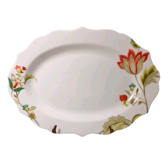 222 Fifth Other - 222 Fifth Bella Donna Large 14 X 10 Scalloped Serving Oval Platter